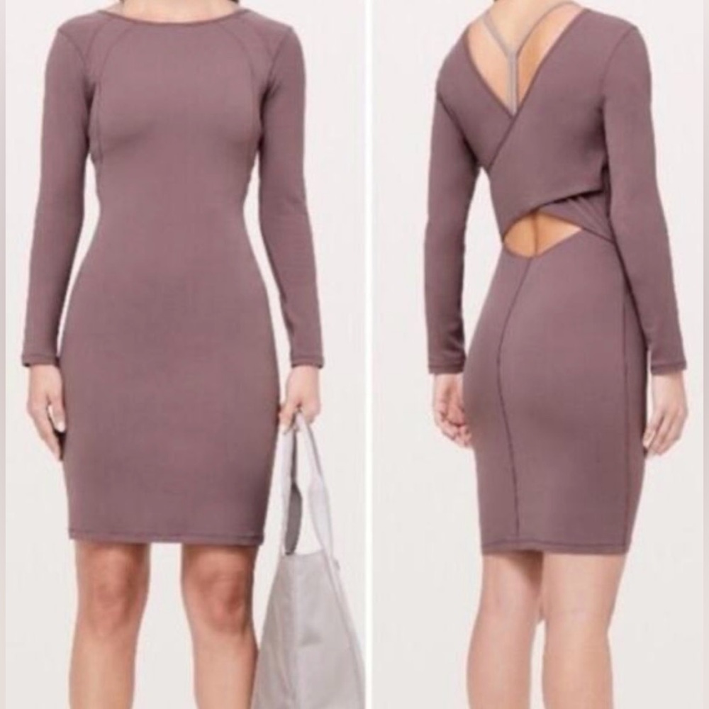 Lululemon Contour Dress In Antique Bark, Size 8
